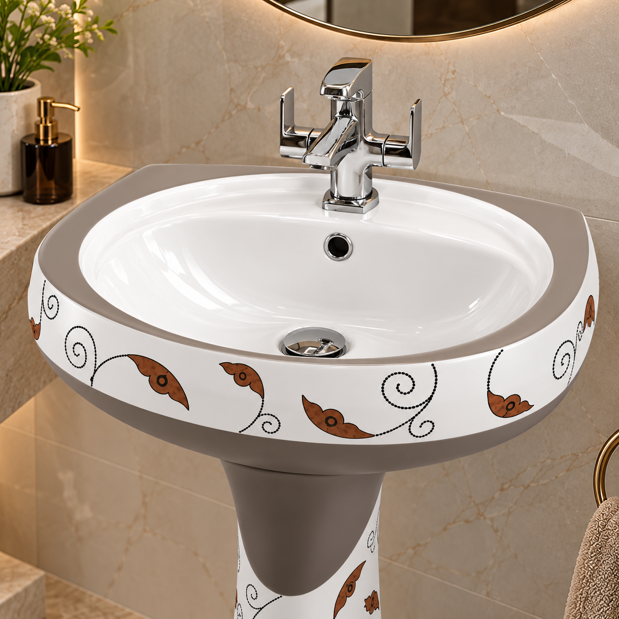 Sonet RP-1066, washbasin with pedestal (view 2)